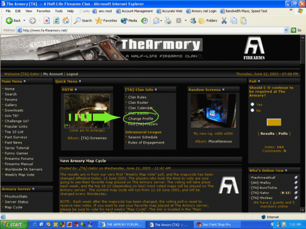 Armory Website Circa 2003